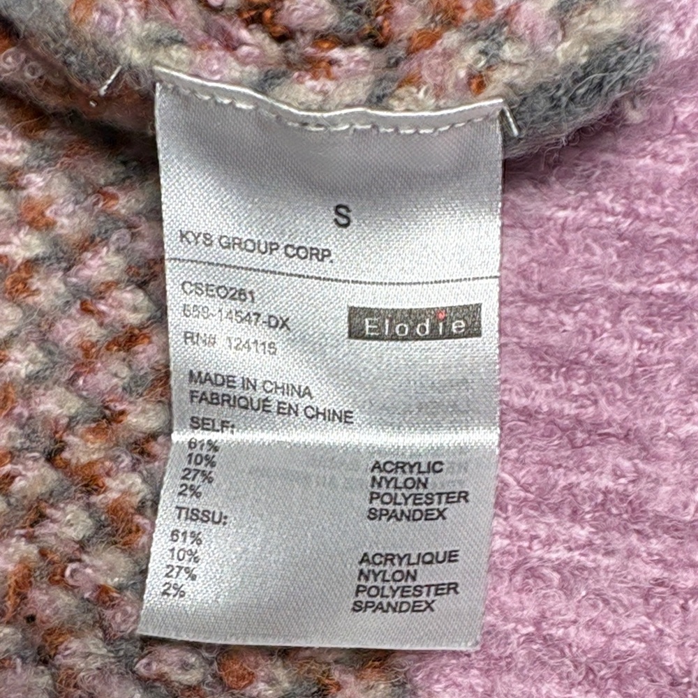 Elodie Pink and Gray Patterned Crewneck Sweater - Picture 6 of 7